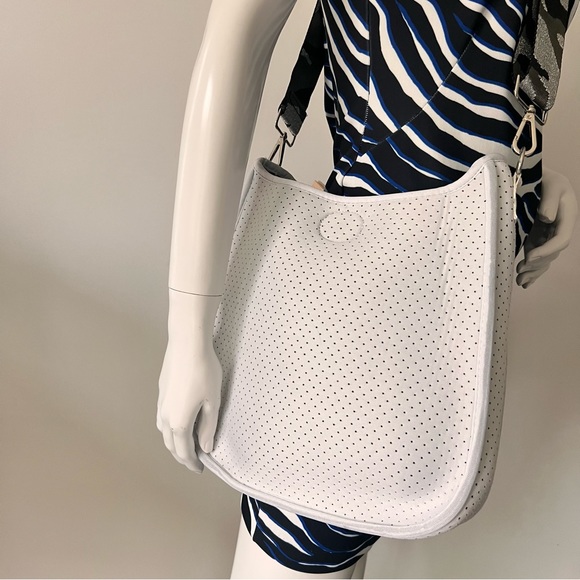 ahdorned Bags Ahdorned White Neoprene Classic Messenger Crossbody